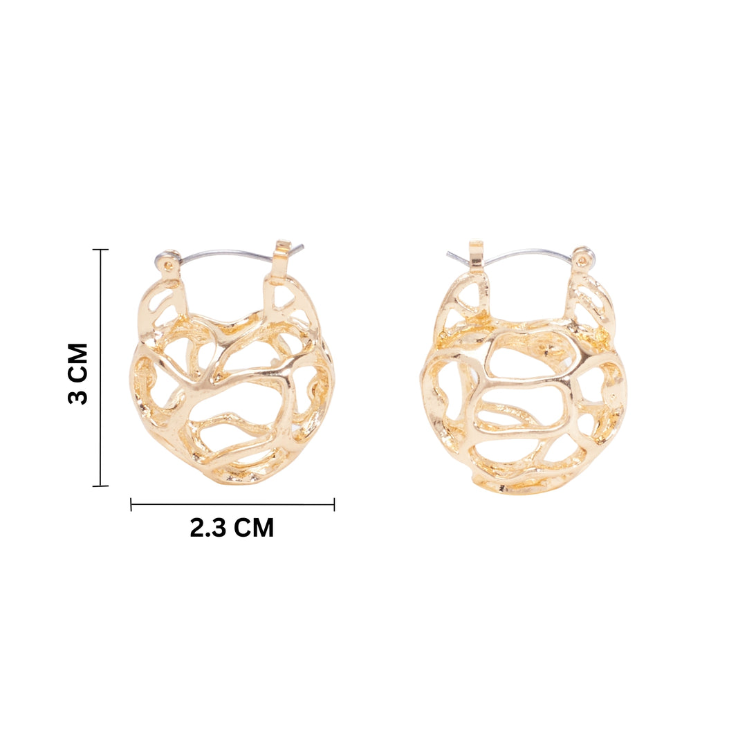 Abstract See Through Gold Earring