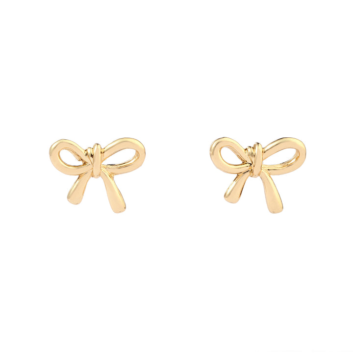 Metallic Bow Gold Earring - Salty Accessories