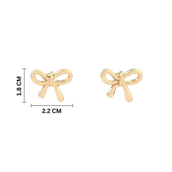 Metallic Bow Gold Earring - Salty Accessories