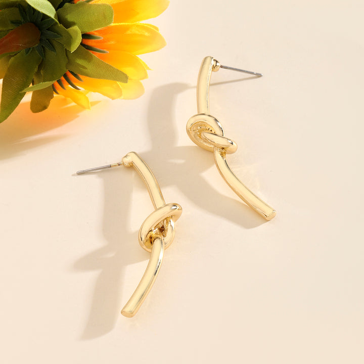 Long Knot Gold Earring