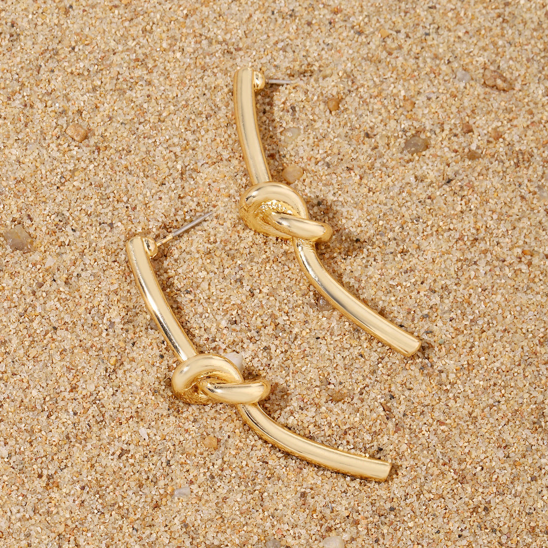 Long Knot Gold Earring