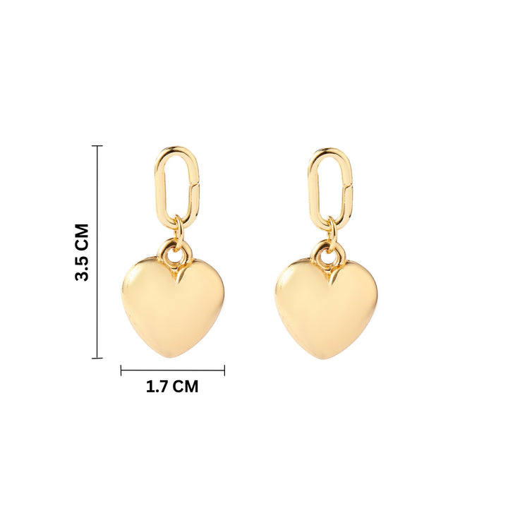 Hanging Heart Gold Earring - Salty Accessories