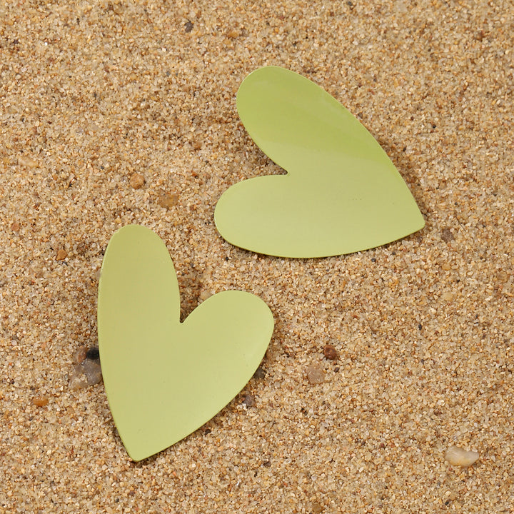 Green Heart Acrylic Earring