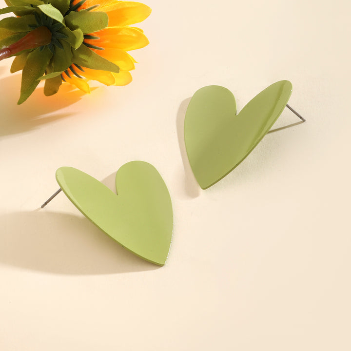 Green Heart Acrylic Earring