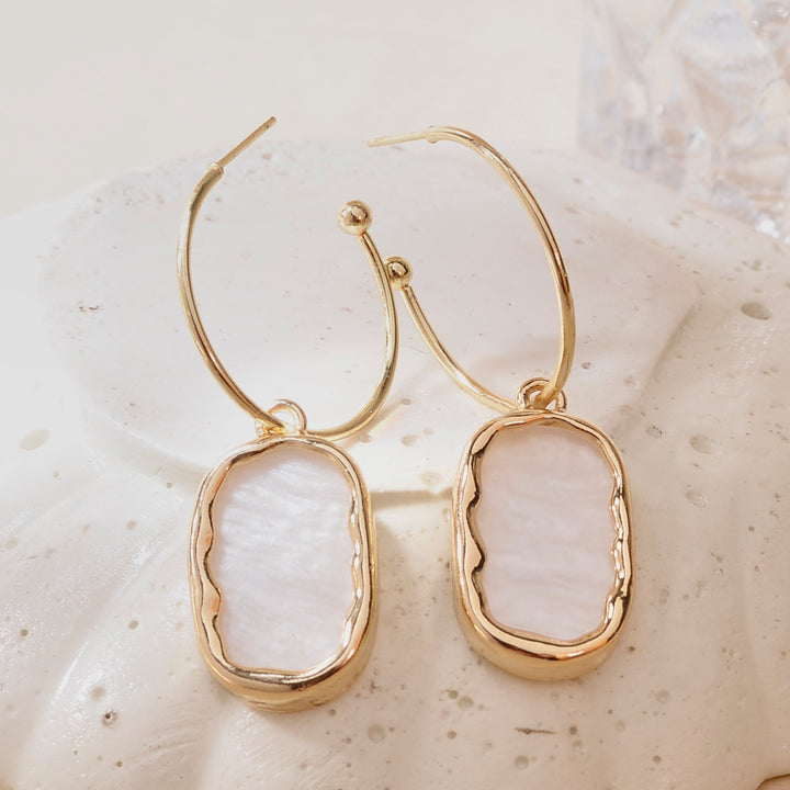 Leidy Marble Gold Hoop Earring - Salty Accessories