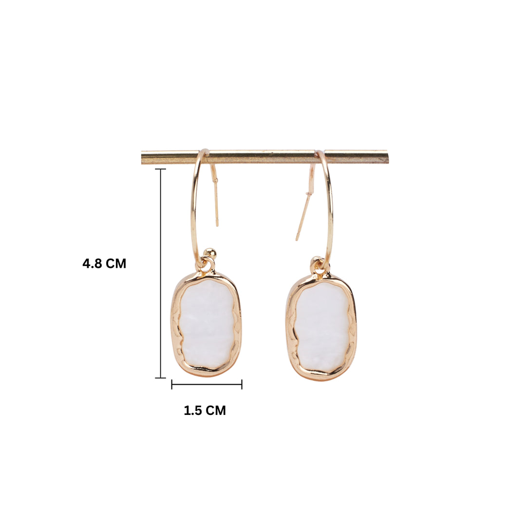 Leidy Marble Gold Hoop Earring