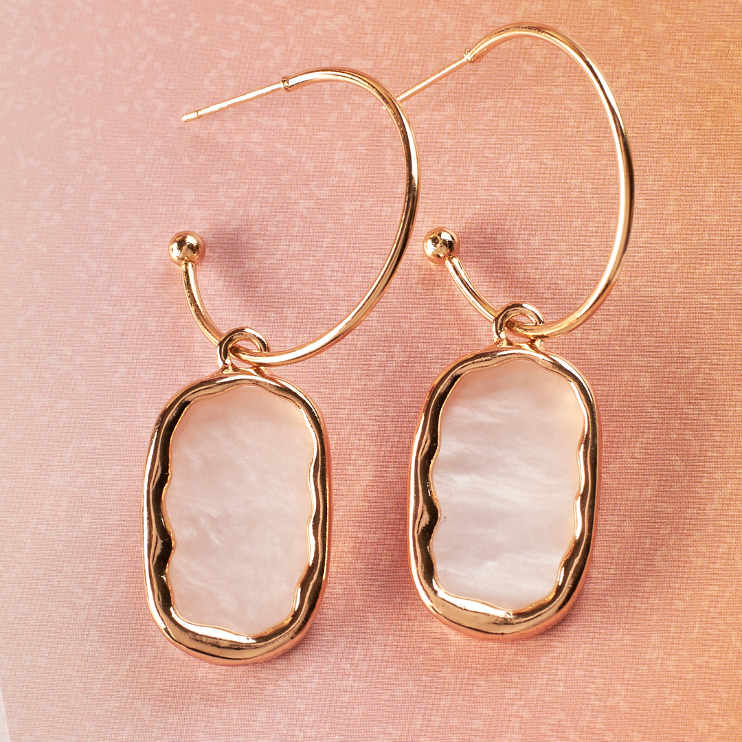 Leidy Marble Gold Hoop Earring