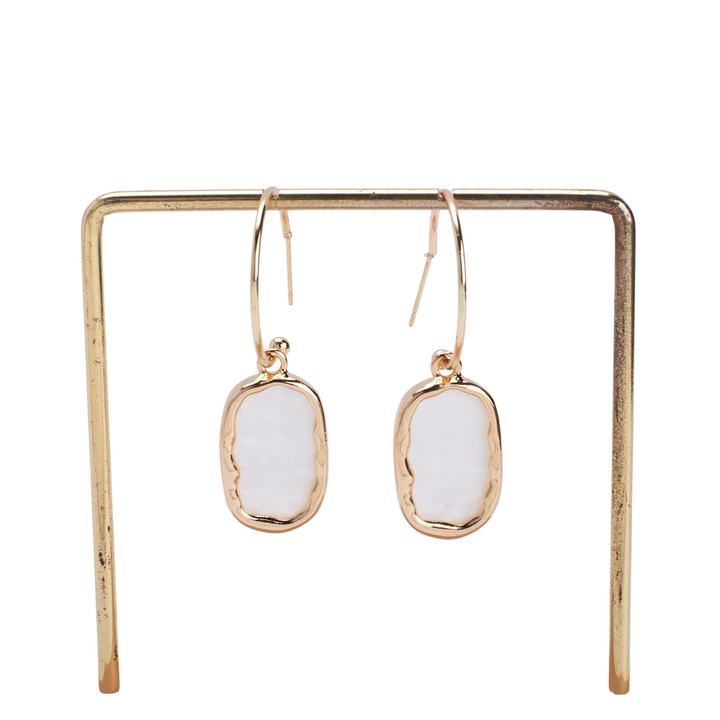 Leidy Marble Gold Hoop Earring - Salty Accessories