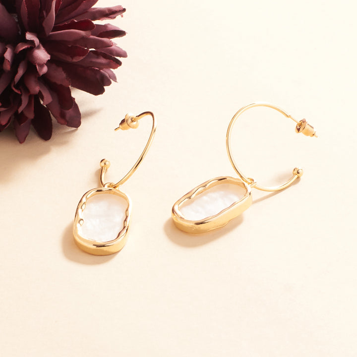 Leidy Marble Gold Hoop Earring - Salty Accessories