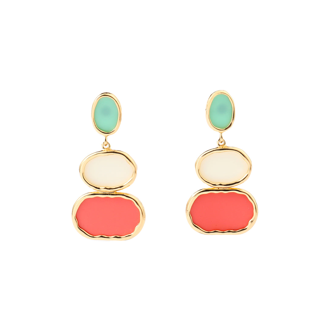 Guac Multicolor Resin Gold Earring - Salty Accessories