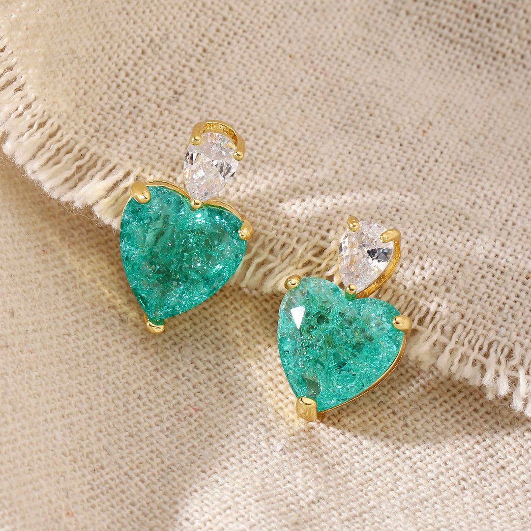 Tiana Green Heart Earring - Salty Accessories