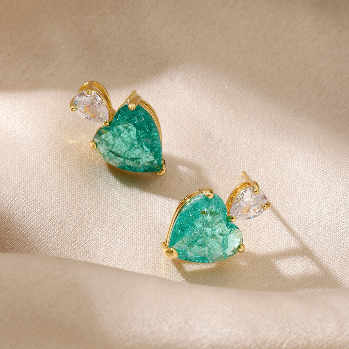 Tiana Green Heart Earring - Salty Accessories