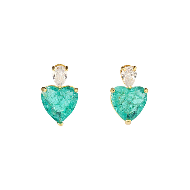 Tiana Green Heart Earring - Salty Accessories