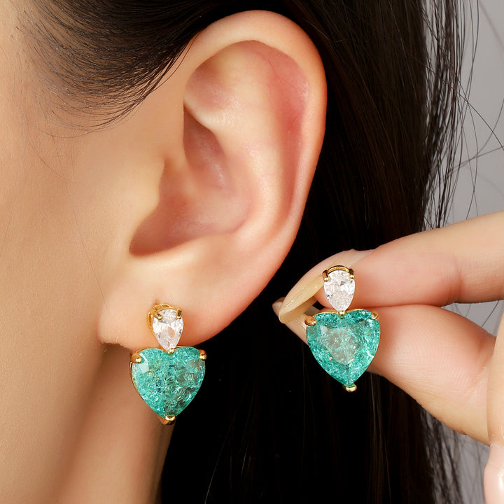Tiana Green Heart Earring - Salty Accessories
