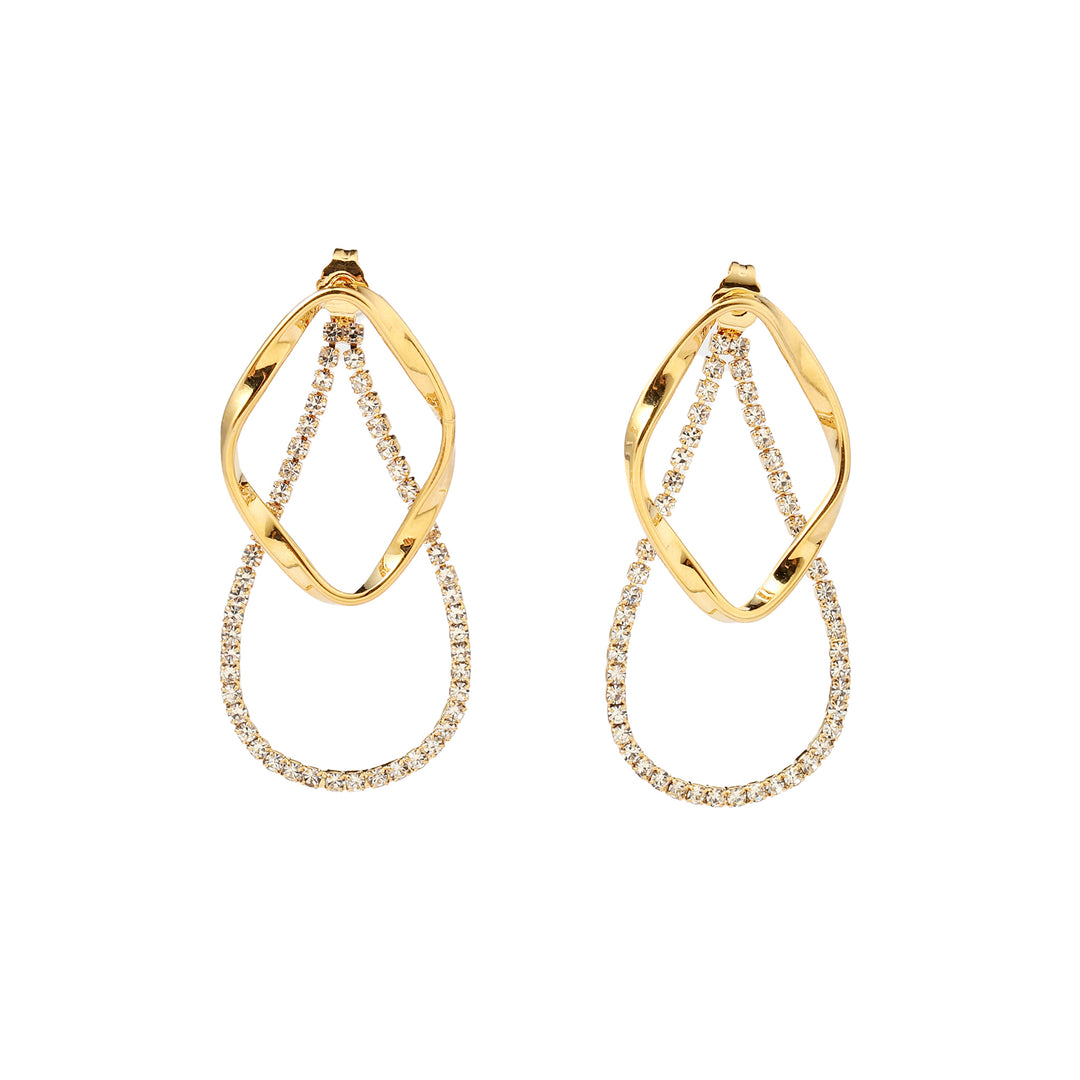 Luz Crystal &amp; Gold Loop Earring - Salty Accessories