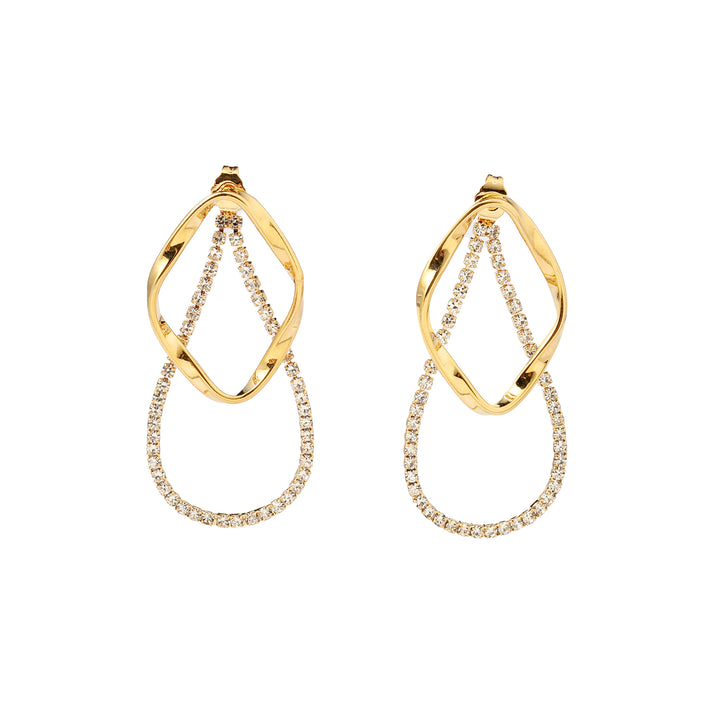 Luz Crystal &amp; Gold Loop Earring - Salty Accessories