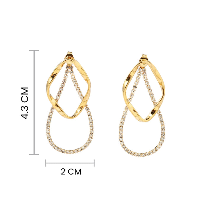 Luz Crystal &amp; Gold Loop Earring - Salty Accessories