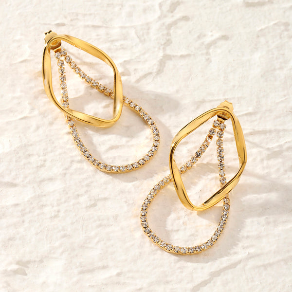 Luz Crystal & Gold Loop Earring