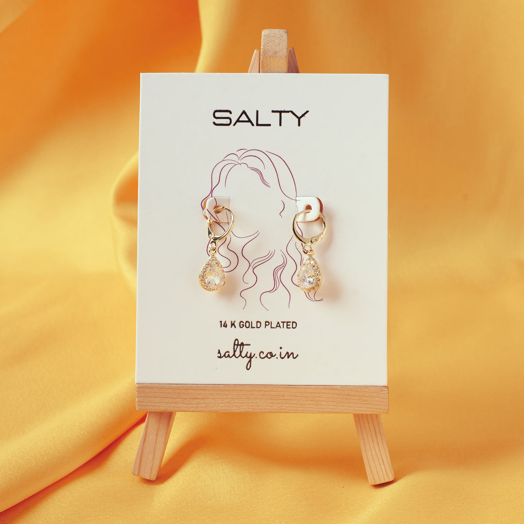 Aven Drop Crystal Earring - Salty Accessories