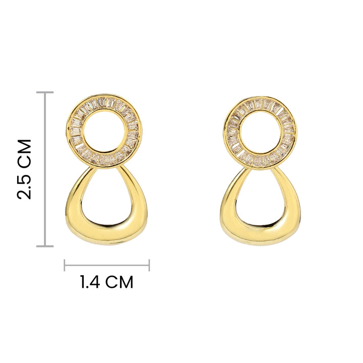 Yume Crystal Round Gold Earring - Salty Accessories