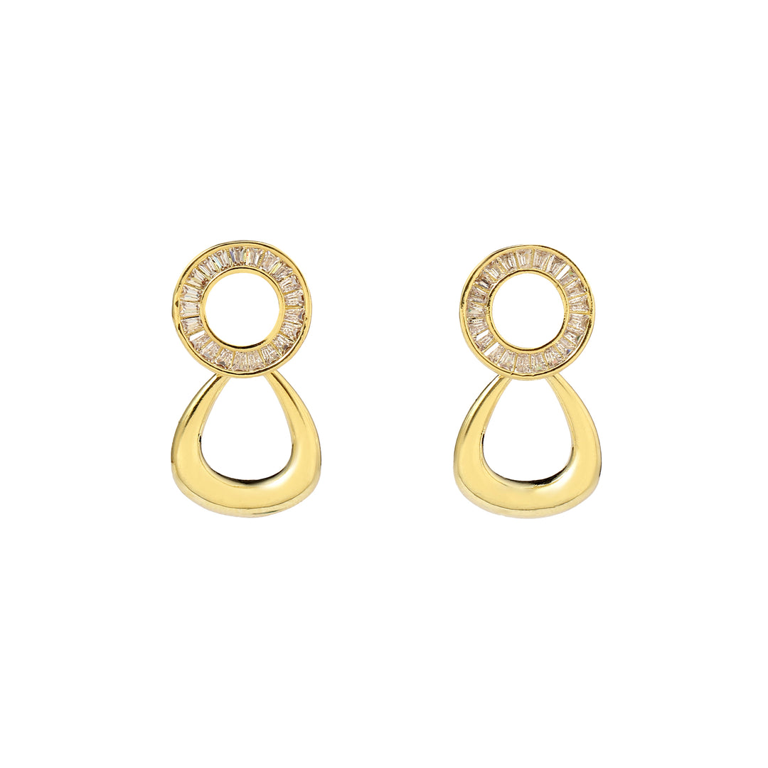 Yume Crystal Round Gold Earring - Salty Accessories