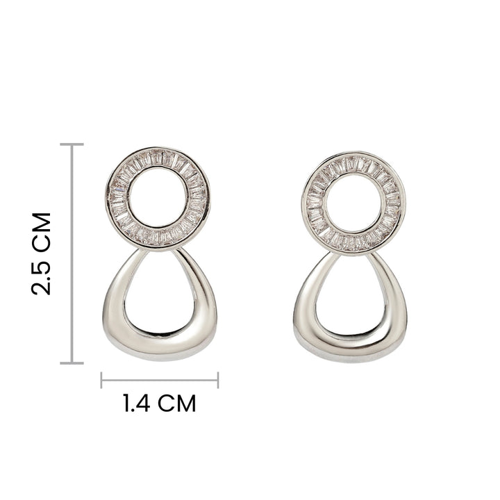 Yume Crystal Round Silver Earring - Salty Accessories