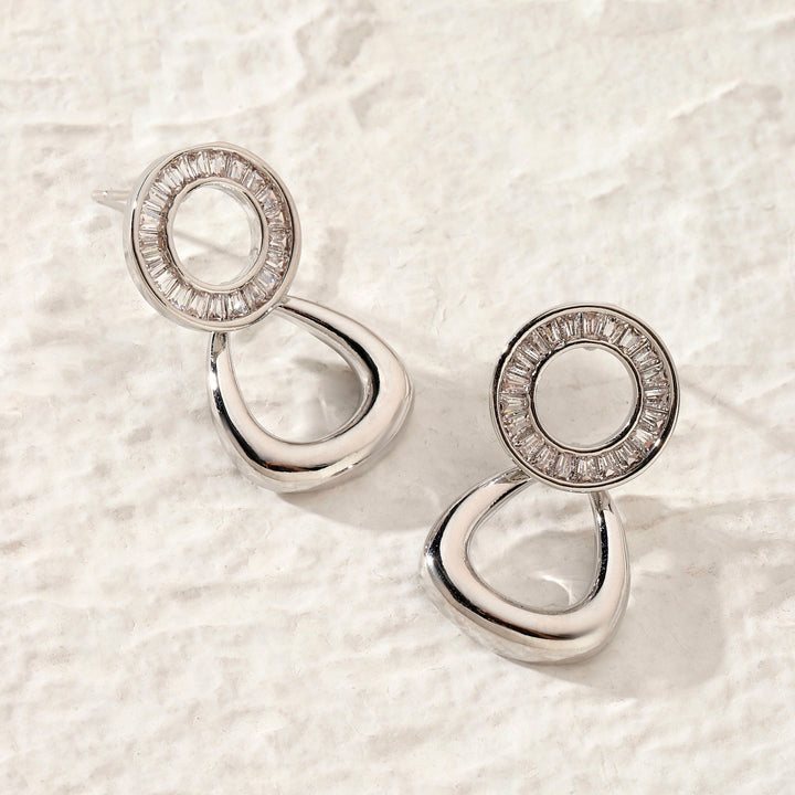 Yume Crystal Round Silver Earring - Salty Accessories