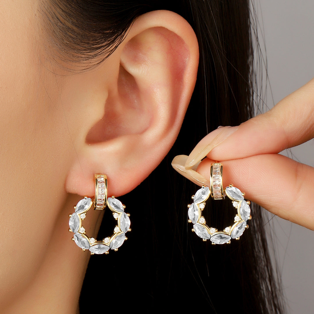 Clara Diamond Round Crystal Earring