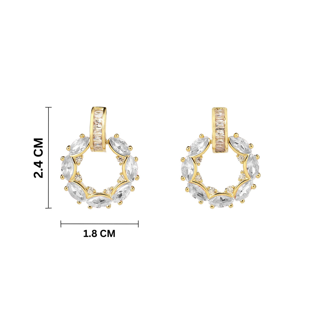 Clara Diamond Round Crystal Earring