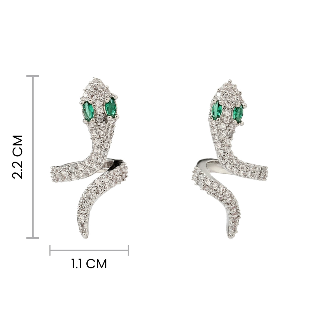 Galen Silver Studded Serpent Earring - Salty Accessories