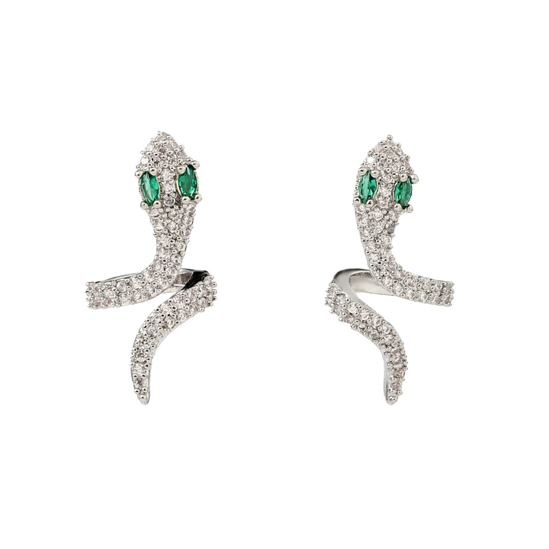 Galen Silver Studded Serpent Earring - Salty Accessories