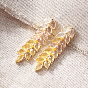Leaf Golden Tassel Earrings - Yellow - Salty Accessories