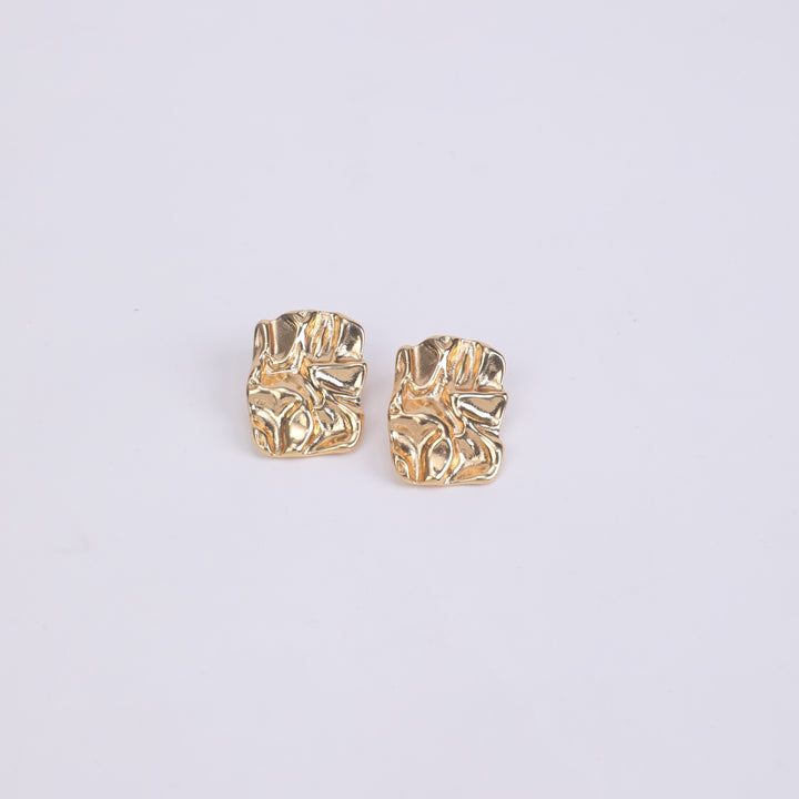 Embossed Elegance Gold Earrings - Salty Accessories