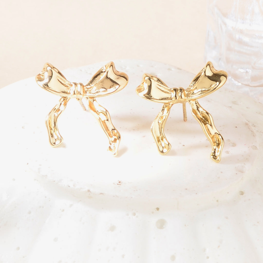 Graceful Cordon Tie Gold Earrings - Salty Accessories