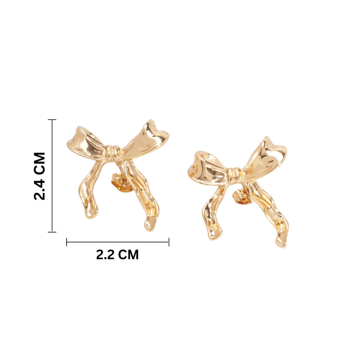 Graceful Cordon Tie Gold Earrings - Salty Accessories