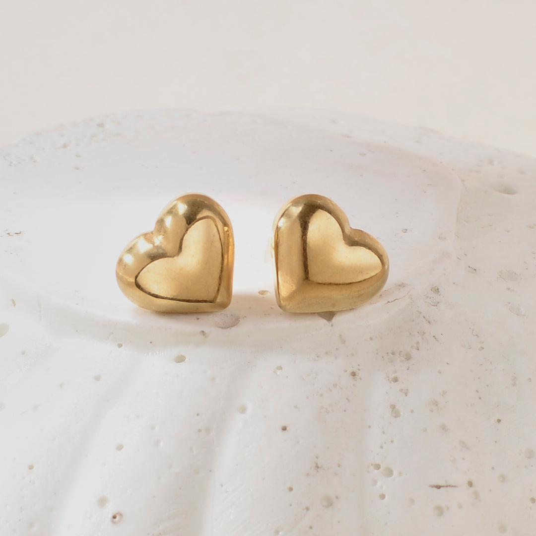 Tender Heart Gold Earrings - Salty Accessories