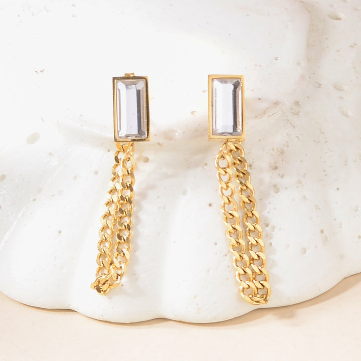 Ivory Sparkle Gemstone Gold Earrings