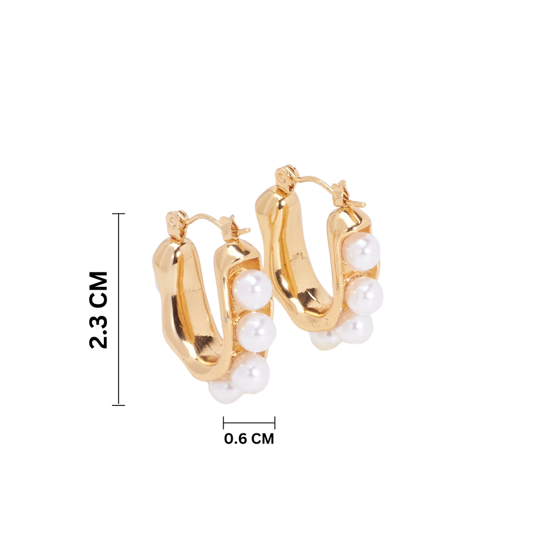 Lustrous Pearl Gold Earrings - Salty Accessories