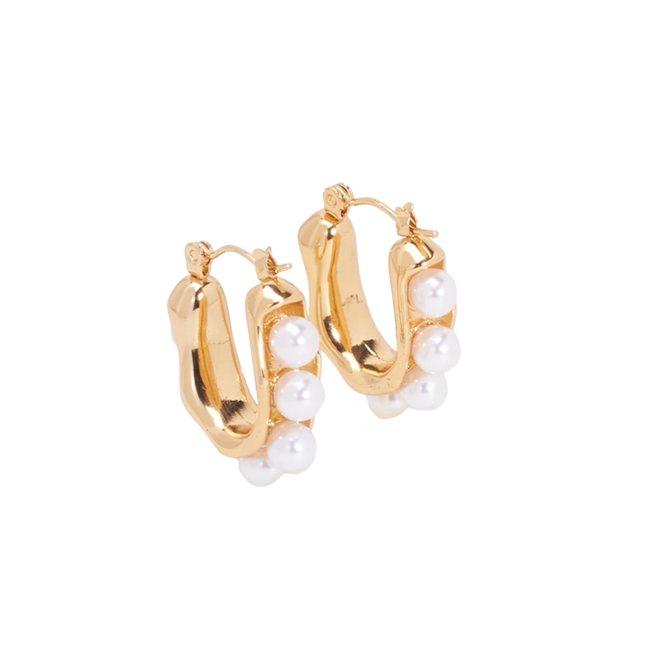 Lustrous Pearl Gold Earrings - Salty Accessories