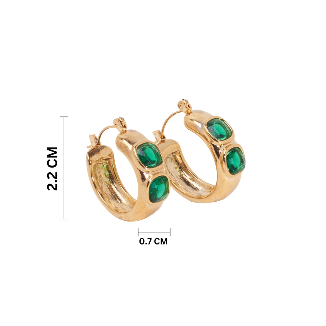 Forest Green Stone Earrings - Salty Accessories