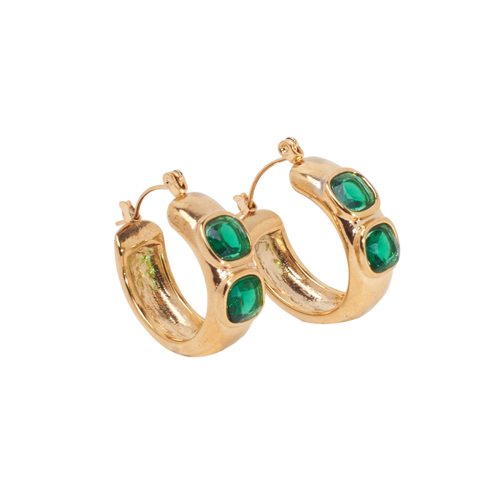 Forest Green Stone Earrings - Salty Accessories