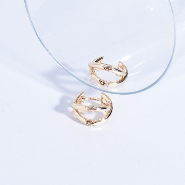 Timeless Cross Gold Hoop Earrings