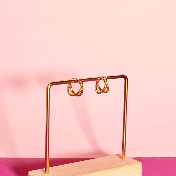 Timeless Cross Gold Hoop Earrings