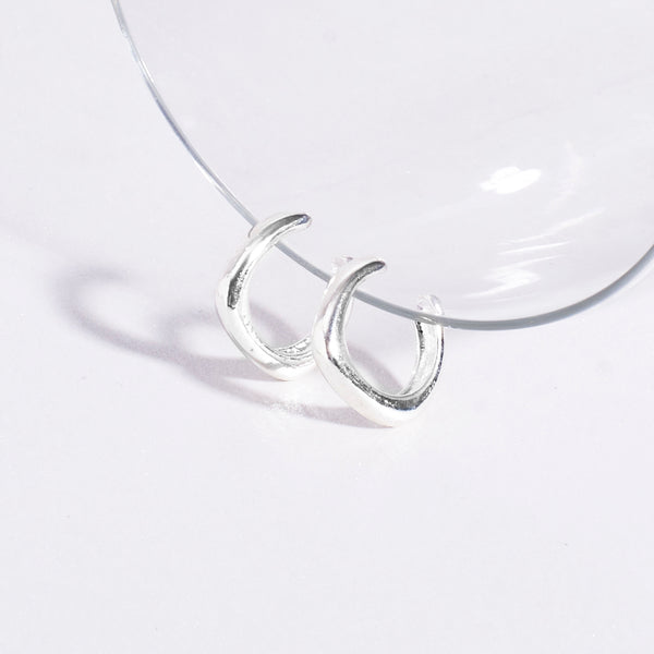 Luminous Silver Cuff Statement Earrings