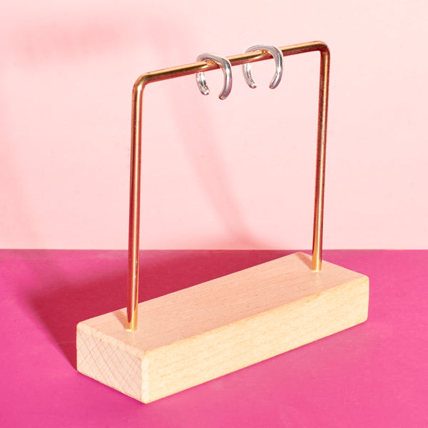 Luminous Silver Cuff Statement Earrings