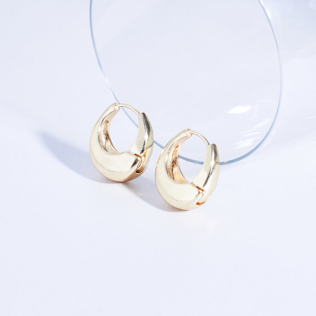 Dazzling Gold Hoop Accents Earring - Salty Accessories