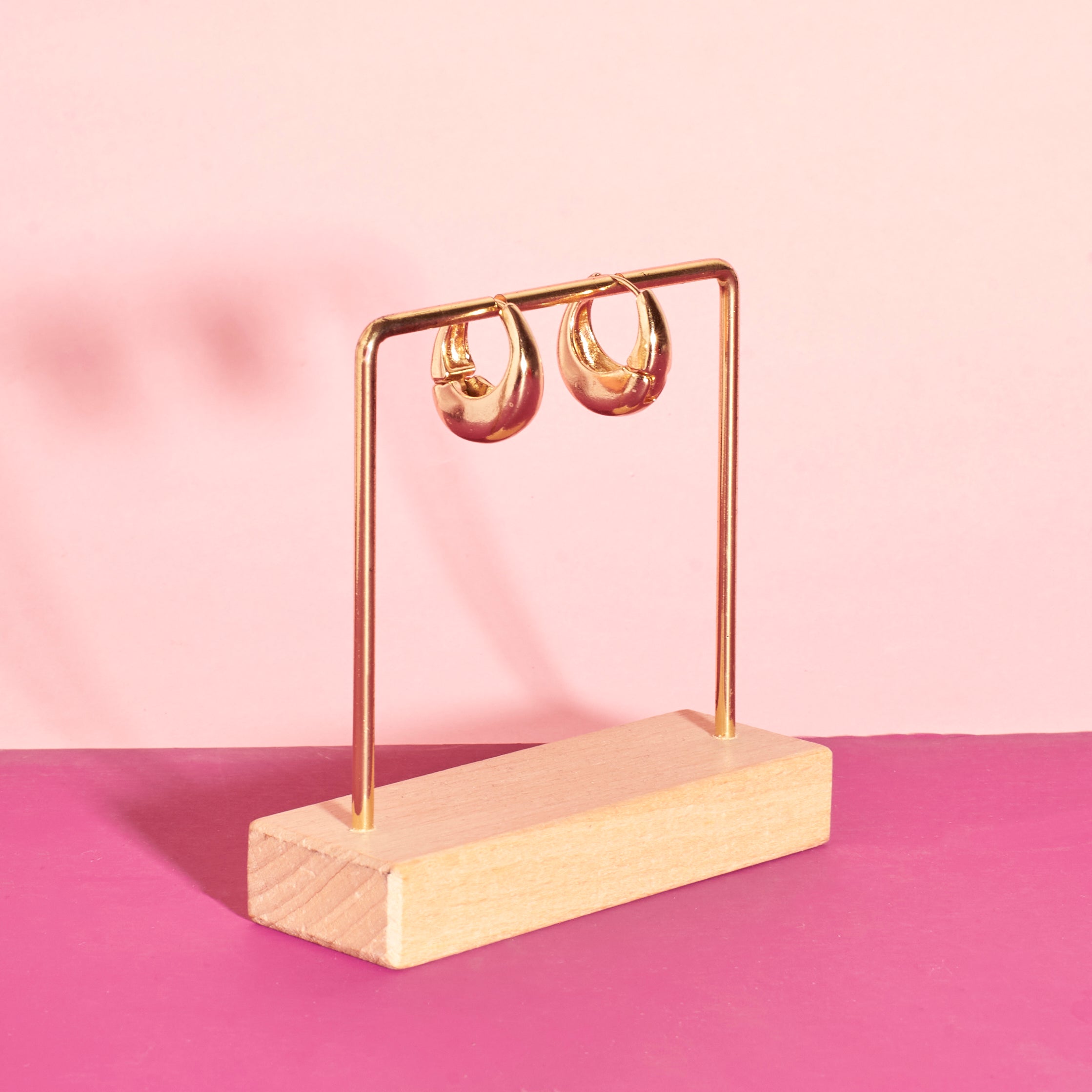 Dazzling Gold Hoop Accents Earring