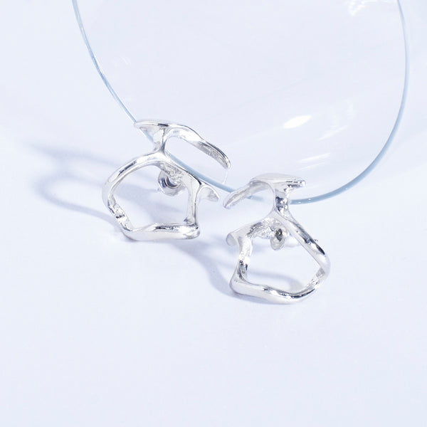 Artful Geometric Silver Cuffs