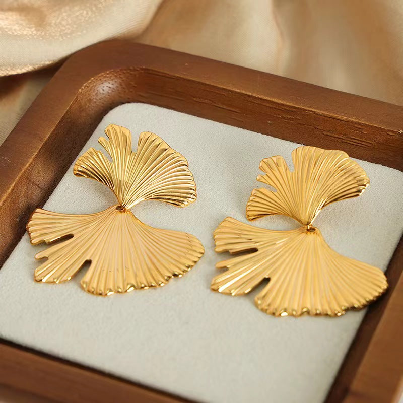 Golden Foliage Earrings - Salty Accessories