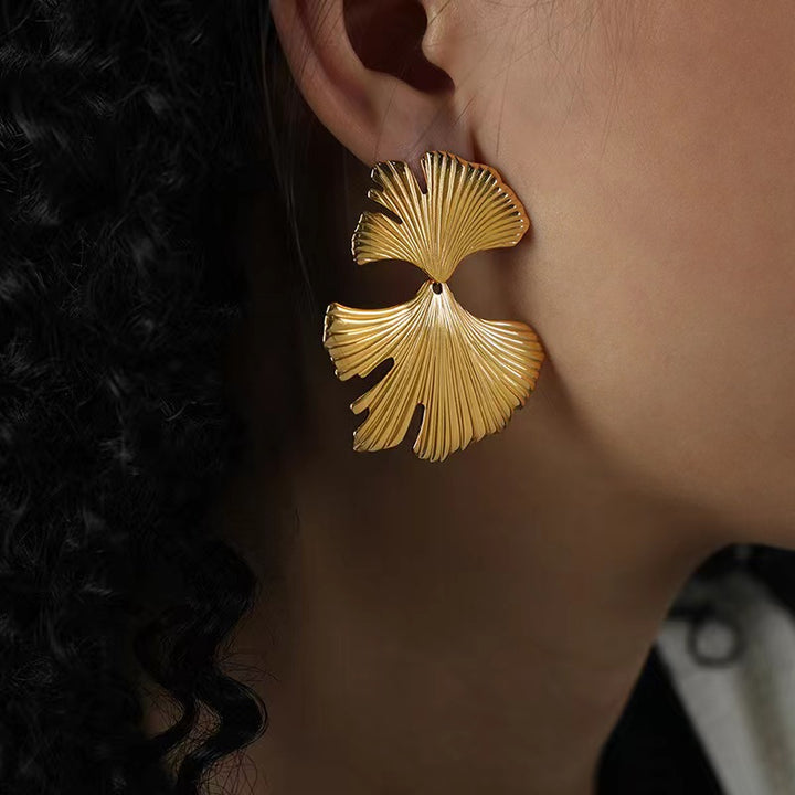 Golden Foliage Earrings - Salty Accessories